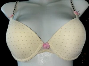 Victoria’s Secret Sexy Little Things Light Yellow Dots Padded Push Up Bra 34C - Picture 1 of 8