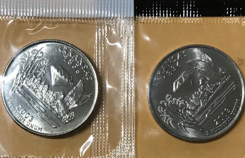 2003-P&D Arkansas Uncirculated States Quarters in Mint Cello (2 Coins) Cover