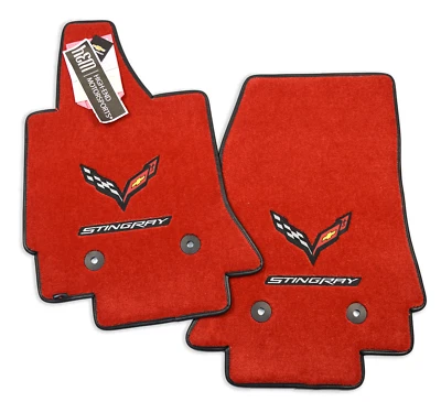 Alfombrillas Chevrolet Corvette C7 rojas - negras banderas y raya bonitas 32 oz UpGrade Foto 1 de 4