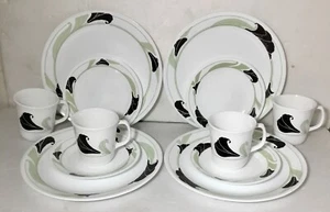 CORELLE BLACK ORCHID 12 Pcs FOUR EA. 10-1/4" DINNER, 6-3/4" BREAD, & 10oz MUGS - Picture 1 of 23