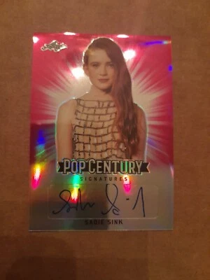 Sadie Sink /20 Prism Pink Autograph Card 2018 Leaf Pop Century Stranger Things  - Image 1 of 2