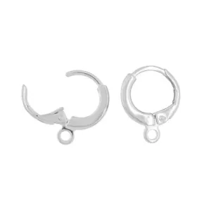 Sterling Silver Leverback Lever back Earring Hoop 12mm #99954 - Picture 1 of 1
