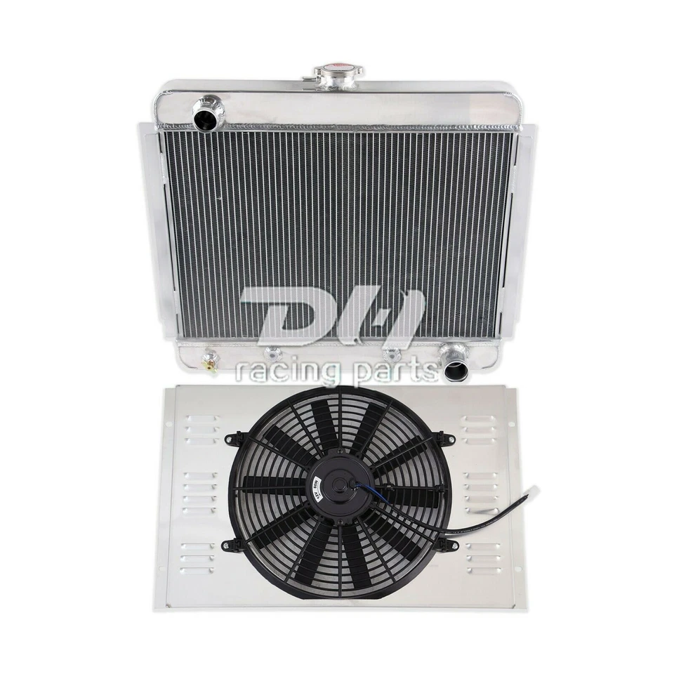 Ventilador de cubierta de radiador de aluminio de 4 filas apto para Chevrolet Chevy Nova Chevy II V8 1962-1967 Foto 1 de 4