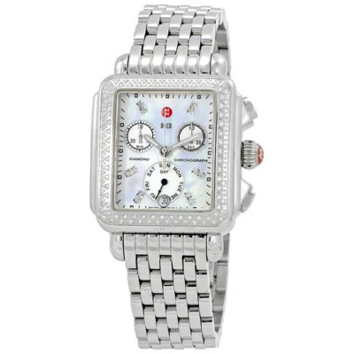 New Michele Deco Day Diamond MOP Dial Chronograph MWW06P000099/MWW06A000775 - image 1 of 4