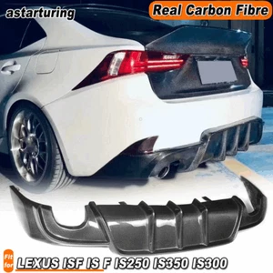 REAL Carbon Rear Bumper Diffuser for LEXUS IS F IS250 IS350 IS300 Sedan 2013-16 - Picture 1 of 10