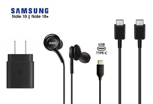 Samsung S20 Note 10 Accessories OEM 25W Charger Type C AKG USB-C Cable Bundle - Picture 1 of 8