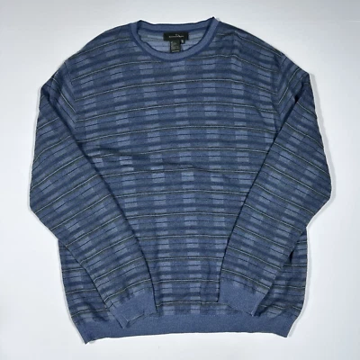 Suéter ERMENEGILDO ZEGNA Para Hombre Talla X-Grande XL Azul Lana/Algodón Cuello Redondo L/S Foto 1 de 4