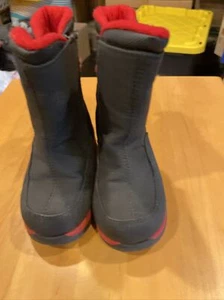 Lands End Unisex 30586 Sz 6 M Black Red Youth Waterproof Winter Snow Boots - Picture 1 of 6