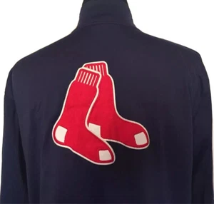 Chaqueta de Pista de los Medias Rojas de Boston para Hombre Extra Grande XL Azul Bordada Majestic MLB - Imagen 1 de 7