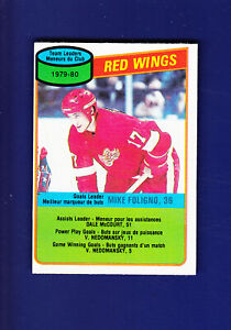 Mike Foligno TL RC 1980-81 O-PEE-CHEE OPC Hockey #16 (EX)(MK) Detroit Red Wings