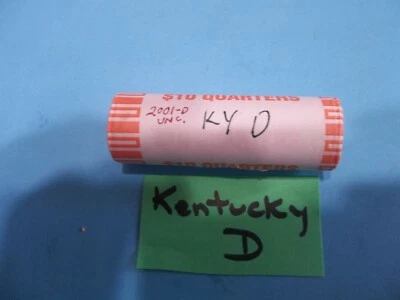 2001 Kentucky D State quarter roll  bank rolled  uncirculated - Image 1 of 3