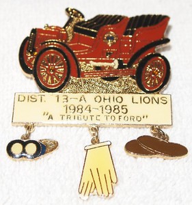 Vintage Lions Club Ohio Dist. 13-A A Tribute to Ford 1984-1985 Pinback Pin