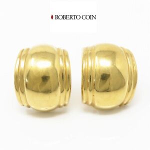NYJEWEL Roberto Coin 18k Yellow Gold Large Huggie Omega Back Earrings
