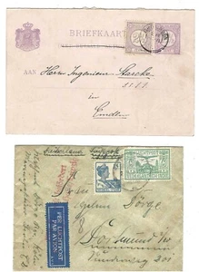 L25 Indias Neerlandesas correo aéreo* tarjeta postal mejorada EE. UU. papel especial granulado en madera - Imagen 1 de 2
