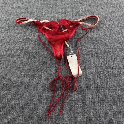For Love Lemons Thong Medium Red Pink Holiday 2023 Lace Sexy Romantic Cute - Image 1 of 4