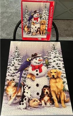 *RARE (2004) White Mountain Puzzle “Winter Friends” 550pc *COMPLETE - Image 1 of 4