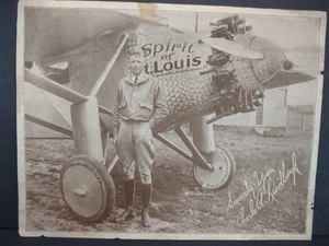 1920s Spirit of Saint Louis Charles Lindbergh Photo Autograph Columbus Dispatch - Picture 1 of 7