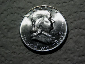 GEM BRILLIANT UNCIRCULATED 1954-D FRANKLIN SILVER HALF DOLLAR   D9 - Picture 1 of 2