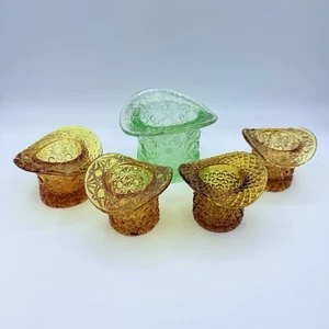 Fenton Daisy & Button Glass Top Hat Toothpick Candy Trinket Dish - Lot of 5 - Picture 1 of 7