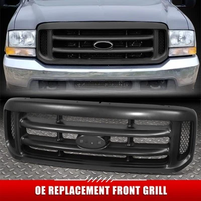 Parachoques delantero negro con provisión de emblema para Ford F250 F350 Super Duty 99-04 Foto 1 de 4