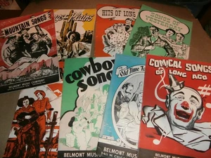 8 libros de canciones vintage de Belmont Music Company Cowboy Mountain Plains Range Country - Imagen 1 de 11