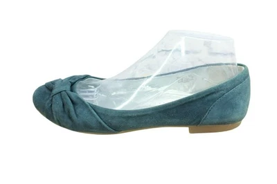 LL Bean Women's Blue Suede Slip-On Casual Knot Bow Ballet Flat Shoes Size 9 M - Image 1 of 4