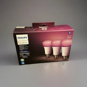 Phillips Hue White and Color Ambiance 60W 3 Pack LED Smart Light Bulbs - Picture 1 of 2
