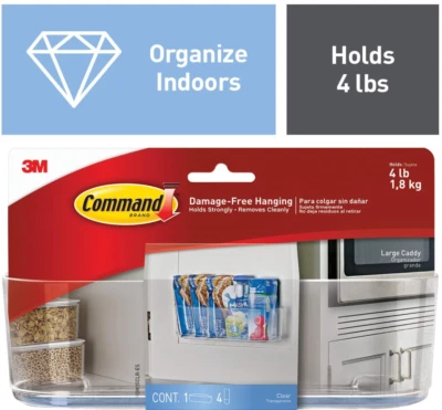 Command Large Wall Caddy HOM-15 – Damage-Free Hanging Organizer + 4 Adhesive Str - Image 1 of 4