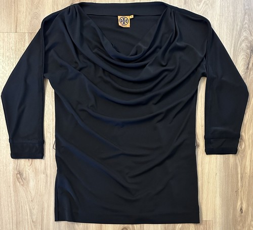 Abito da donna Luxe Tory Burch taglia media nero massello manica lunga media coscia