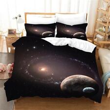 Planet Sky Space Quilt Duvet Cover Set King Bed Linen Soft Kids Bedding Children