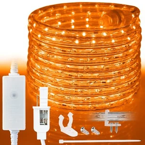 Orange 8-Mode LED Outdoor Waterproof Rope Light 10' 25' 50' 100' 150' 300'ft - Picture 1 of 9