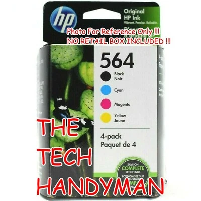 PACK DE 4 TINTAS HP GENUINAS 564 NEGRAS Y DE COLOR (SIN CAJA AL POR MENOR) PHOTOSMART 6520 6525 Foto 1 de 2