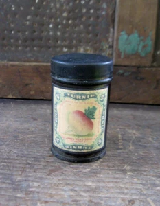 Small Early Antique Spice Tin Canister Turnip Seed Print - Picture 1 of 8