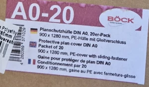20 Stück Böck Planschutzhülle Planschutztaschen Schalung DIN A0 900 x 1280mm #G1 - Bild 1 von 2