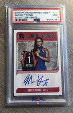 2019 Panini Jackie Young Rookie Card Auto RC PSA 9 Las Vegas Aces Notre Dame