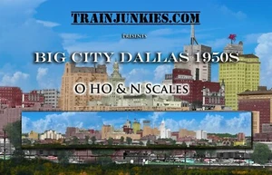 Telón de fondo modelo de ferrocarril de la década de 1950 de Train Adichies Big City Dallas - Imagen 1 de 6