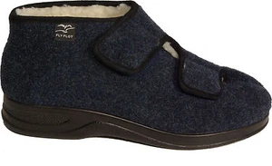FLYFLOT Warme  Hausschuhe Blau Klettverschluss   NEU Schurwollfutter - Bild 1 von 5