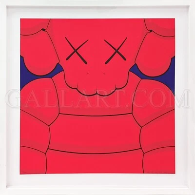 KAWS "WHAT PARTY (ORANGE)" 2020 | SIGNED SCREEN PRINT | 27X27" FRAMED | GALLART - Image 1 of 3