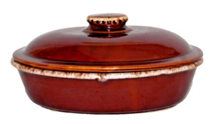 Hull Pottery Brown Drip Glaze Oval Vegetable Dish w/Lid 10" x 7.5" Vintage T1746 - Picture 1 of 15