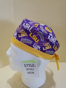 Louisiana State University Tossed Men's Skull/Chemo Surgical Scrub Hat/Cap - Picture 1 of 7