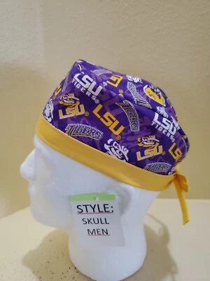Louisiana State University Tossed Men's Skull/Chemo Surgical Scrub Hat/Cap - Image 1 of 4