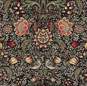 "William Morris Flowers & Birds II Mille Fiori Cuscino Ladri 18"x18" - Foto 1 di 5