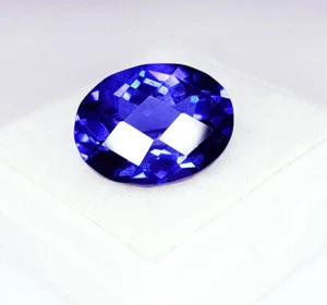 Anello Certificato 10 Ct Tanzanite Blu Naturale Taglio Ovale Misura Gemme Sciolte - Foto 1 di 14