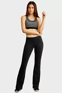 Emma Style Flare Leggings Womens Ladies Yoga Pants Boot Cut Flare New - Picture 1 of 9