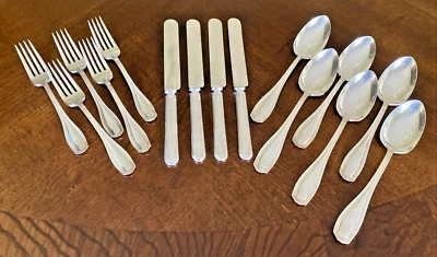 Antique WM Rogers & Son CLINTON 1919 Silverplate NO MONO 15 pcs. IS - Image 1 of 4