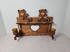 Vtg House Of Lloyd Christmas Around The World Twin Bear Wood Taper Candle Holder