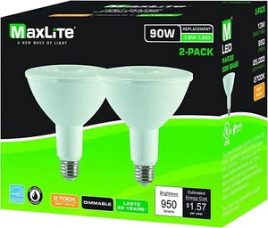 2 Pack LED Outdoor Flood Light Bulbs Weatherproof 90W Daylight 5000k Dimmable - Picture 1 of 2