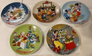 Disney Collection Plate Christmas 1980s Lot of 5 Santa’s Helpers Snow White - Picture 1 of 4