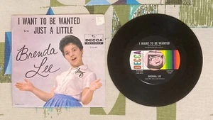 Brenda Lee 45 w PS I Want to be Wanted / Just a Little VG+/EX - Picture 1 of 2