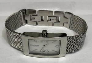 Women's DKNY 17mm Watch Silver Tone Mesh Band New Battery Excellent Cond - Picture 1 of 9